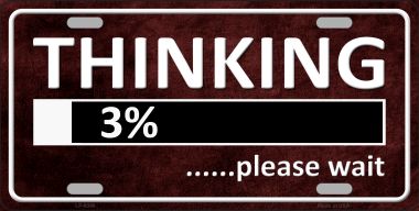 LP-8380 6 x 12 in. Thinking Please Wait Novelty Metal License Plate