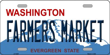 LP-8397 6 x 12 in. Farmers Market Washington Novelty Metal License Plate -  Smart Blonde