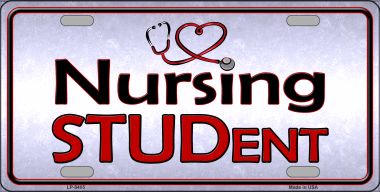 LP-8405 6 x 12 in. Nursing Student Novelty Metal License Plate