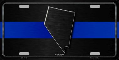LP-8910 6 x 12 in. Nevada Thin Blue Line Novelty Metal License Plate