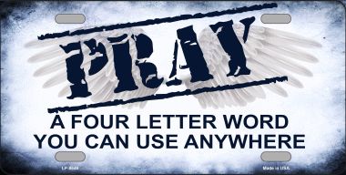 LP-8648 6 x 12 in. Pray Novelty Metal License Plate