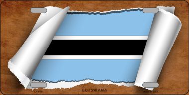 LP-9141 6 x 12 in. Botswana Flag Scroll Novelty Metal License Plate