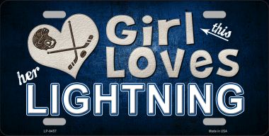 LP-8457 6 x 12 in. This Girl Loves Her Lightning Novelty Metal License Plate