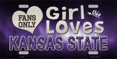 LP-8485 6 x 12 in. This Girl Loves Kansas State Novelty Metal License Plate -  Smart Blonde