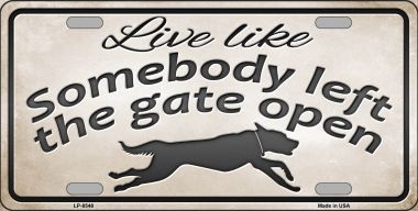 LP-8548 6 x 12 in. Gate Open Novelty Metal License Plate