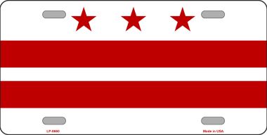 6 x 12 in. Washington DC Flag Novelty Metal License Plate