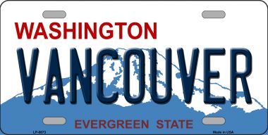 6 x 12 in. Vancouver Washington Background Novelty Metal License Plate