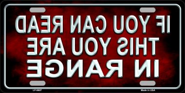 LP-8697 6 x 12 in. In Range Novelty Metal License Plate