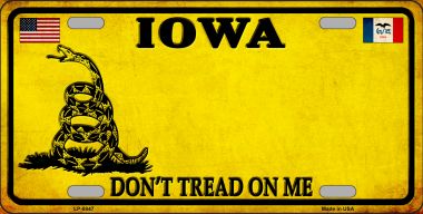 LP-8847 6 x 12 in. Iowa Dont Tread on Me Novelty Metal License Plate