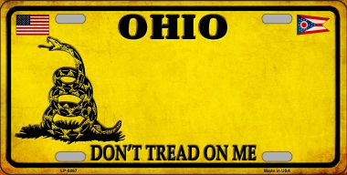 LP-8867 6 x 12 in. Ohio Dont Tread on Me Novelty Metal License Plate