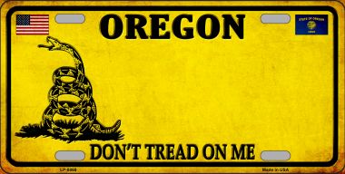 LP-8869 6 x 12 in. Oregon Dont Tread on Me Novelty Metal License Plate