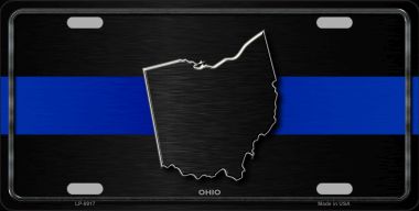 LP-8917 6 x 12 in. Ohio Thin Blue Line Novelty Metal License Plate