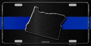LP-8919 6 x 12 in. Oregon Thin Blue Line Novelty Metal License Plate