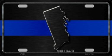 LP-8921 6 x 12 in. Rhode Island Thin Blue Line Novelty Metal License Plate