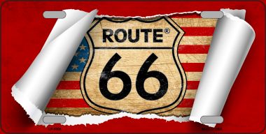 LP-9006 6 x 12 in. Route 66 Scroll Novelty Metal License Plate