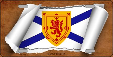 LP-9083 6 x 12 in. Nova Scotia Flag Scroll Novelty Metal License Plate