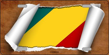 LP-9158 6 x 12 in. Congo Flag Scroll Novelty Metal License Plate