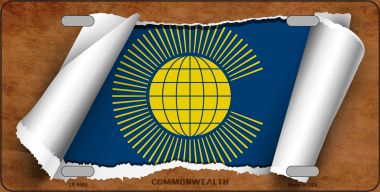 LP-9160 6 x 12 in. Commonwealth Flag Scroll Novelty Metal License Plate