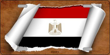 LP-9170 6 x 12 in. Egypt Flag Scroll Novelty Metal License Plate