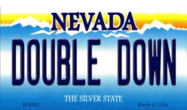 M-9562 3.5 x 2 in. Double Down Nevada Background Novelty Metal Magnet