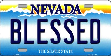 LP-9580 6 x 12 in. Blessed Nevada Background Novelty Metal License Plate
