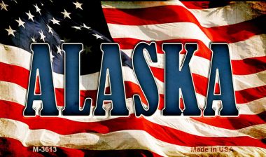 M-3613 3.5 x 2 in. Alaska Novelty Metal Magnet