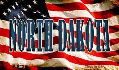 M-3645 3.5 x 2 in. North Dakota Novelty Metal Magnet -  Smart Blonde