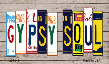 Gypsy Soul Wood Cut Letter Novelty Metal Magnet M-7943