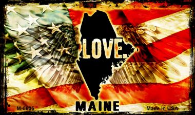 SMART BLONDE Love Maine Novelty Metal Magnet M-8605