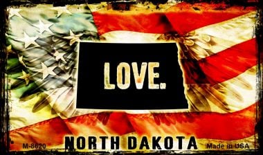 M-8620 3.5 x 2 in. Love North Dakota Novelty Metal Magnet -  Smart Blonde