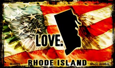 SMART BLONDE Love Rhode Island Novelty Metal Magnet M-8625