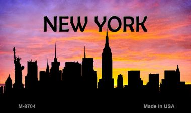 SMART BLONDE New York Silhouette Novelty Metal Magnet M-8704