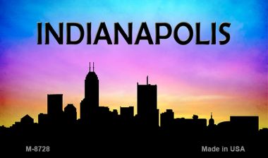 SMART BLONDE Indianapolis Silhouette Novelty Metal Magnet M-8728