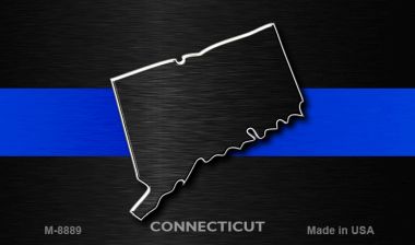 M-8889 3.5 x 2 in. Connecticut Thin Blue Line Novelty Metal Magnet -  Smart Blonde