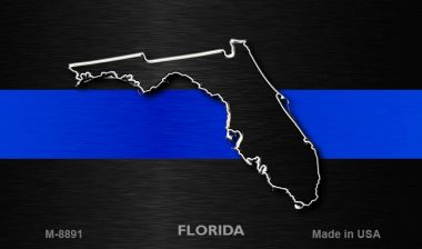 SMART BLONDE Florida Thin Blue Line Novelty Metal Magnet M-8891