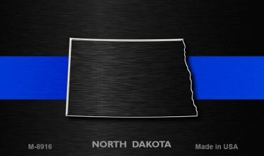 M-8916 3.5 x 2 in. North Dakota Thin Blue Line Novelty Metal Magnet -  Smart Blonde