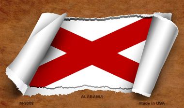 M-9008 3.5 x 2 in. Alabama Scroll Novelty Metal Magnet