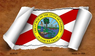 Florida Scroll Novelty Metal Magnet M-9015