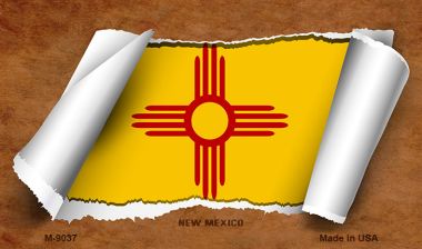 M-9037 3.5 x 2 in. New Mexico Scroll Novelty Metal Magnet