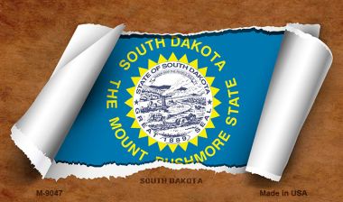 M-9047 3.5 x 2 in. South Dakota Scroll Novelty Metal Magnet
