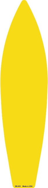 SB-005 17 x 4.5 in. Yellow Solid Dye Sublimation Blank Surf Board Sign