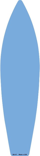 SB-011 17 x 4.5 in. Light Blue Solid Dye Sublimation Blank Surf Board Sign
