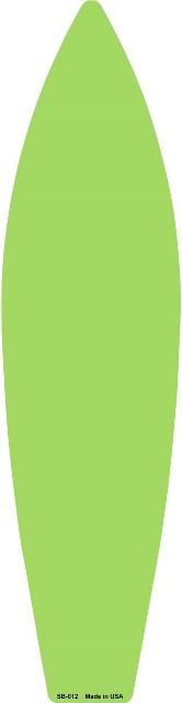 17 x 4.5 in. Lime Green Solid Dye Sublimation Blank Surf Board Sign