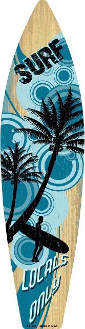 17 x 4.5 in. Surf Metal Novelty Surf Board Sign