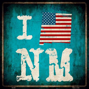SQ-048 12 x 12 in. I Love New Mexico Novelty Metal Square Sign