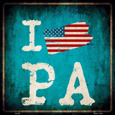 SQ-055 12 x 12 in. I Love Pennsylvania Novelty Metal Square Sign