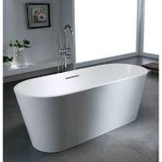 Picture of Atlantis Whirlpools 6728LHSXCWXX 28 x 67 in. Leith Artificial Stone Freestanding Bathtub, Matte White