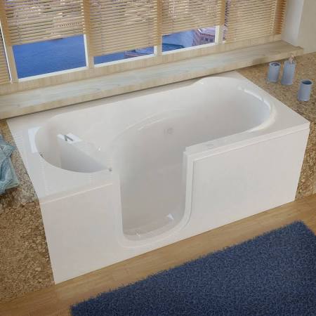 Picture of Meditub 3060SILWH 30 x 60 in. Whirlpool Jetted Step-in Bathtub&#44; Left Drain - White