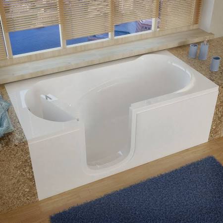 30 x 60 in. Soaking Step-in Bathtub, Left Drain - White