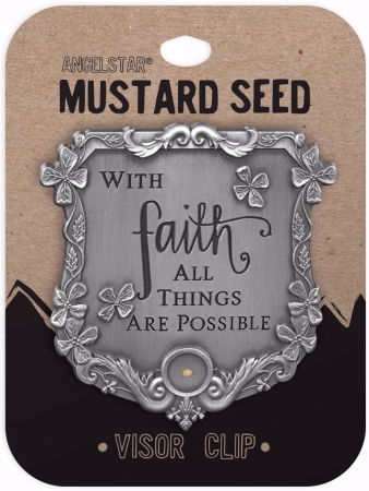 Picture of AngelStar 68161 Visor Clip-Mustard Seed-With Faith All Things Are Possible